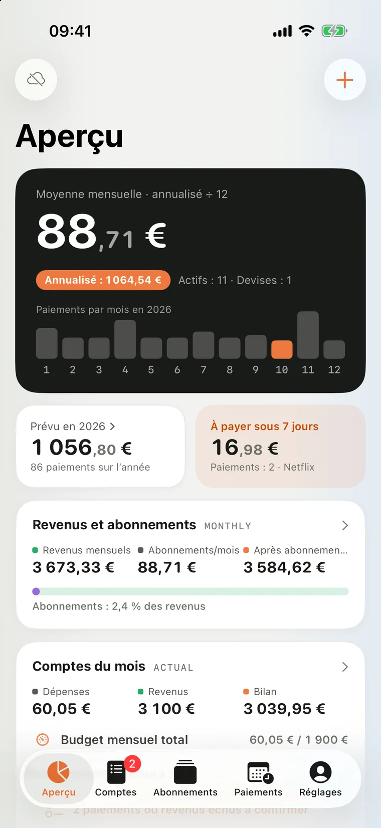 Aperçu de Mili sur iPhone